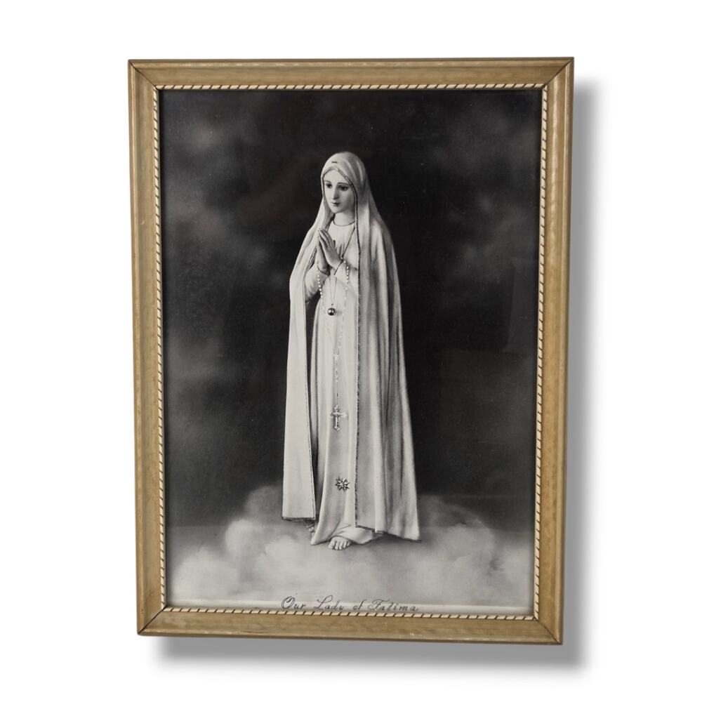 Vintage Our Lady of Fatima Cova da Iria Marian Apparitians Pilgrimage Print 1950